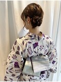 浴衣着付/浴衣ヘア/半幅帯/パタパタ結び/プリーツ帯/シニヨン