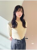 ロングヘア/ウェーブ巻き/外巻き/シースルーバング/サイドバング