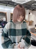 【qumu横浜】ブリーチカラー×ピンクベージュ