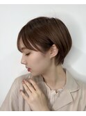 大人可愛い20代30代40代黒髪前下がりショートボブ丸みショート◎