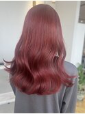 レッドブラウンカラーレイヤーカットハイライトショートカット