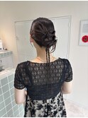 結婚式お呼ばれアレンジ/ヘアセット/カチモリ/編み下ろし
