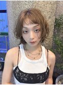 ★ボブパーマデジタルパーマナチュラルブラウン前髪
