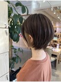 透明感インナーカラー×大人ショートグレージュ