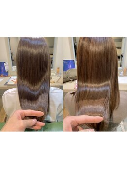 【自由に質感コントロール】《酸性ストレート×水素トリートメント》柔らかさのあるストレートヘアに！