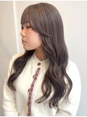 20代 顔周りレイヤー アッシュブラウン 透明感カラー