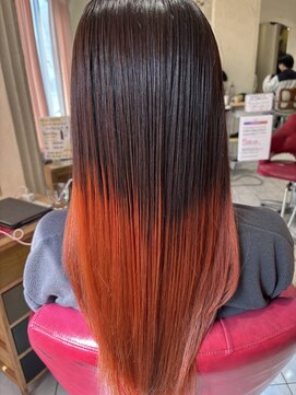 マイノリティー(Minority Produced By TOPHAIR) 白髪ぼかしグラデーションカラー オレンジ