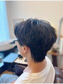 【メンズカット】センターパート×ニュアンスパーマ