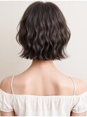 黒髪切りっぱなしゆるふわくびれボブクラゲヘア20代30代A25上尾