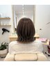 カット+前髪とお顔周りの縮毛矯正+ベーシックカラー+ペアーシルクTr