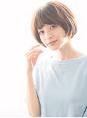 簡単スタイリング♪イルミナカラー × 前下がり丸みショートボブ