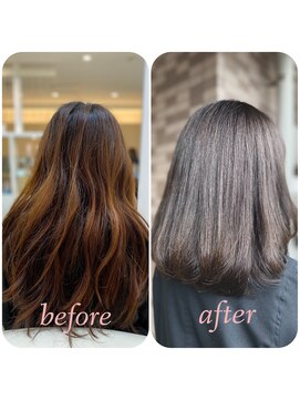 ユニティ 戸塚店 ロングから内巻きセミロングへ【戸塚/白髪/髪質改善】