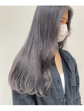 リノショアーズ 日本大通り店(RINOSHORES) 韓国風ロングヘアくすみカラーラベンダーグレージュmaaya