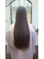 ブラウン ブラウン ヘナ髪質改善 縮毛矯正 矯正 後