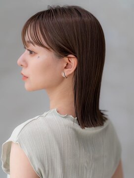 ケアリー 流山おおたかの森(Carelly) 大人かわいい前髪セシルカットココアブラウンフリンジウェーブ