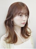 Unami くびれミディアム　シースルーバング　内巻きパーマ
