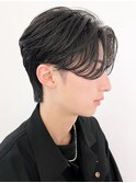 韓国ヘアカルマパーマカルマバングセンターパート黒髪ウルフ