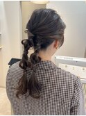 アレンジ　艶髪　髪質改善　ヘアセット　編みおろし　顔まわり
