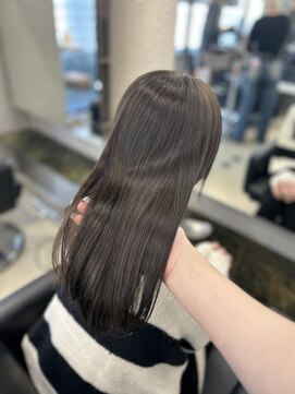 ペレ 栄店(PELE) デザインカラー/レイヤーカット/ウェットヘア/オリーブベージュ