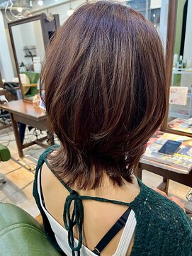 リコバイアフロート(riko by afloat) ウルフ/レイヤーボブ/ハイライト/ミディアム/ブラウン