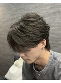 シースルーフェザー×オリーブベージュ