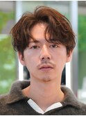 心斎橋フェザーパーマ毛流れセンターパートカルマパーマ強め30代