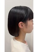 30代40代暗髪ボブ◎髪質改善ストレートで艶めく美髪