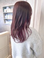 キャアリー(Caary)&nbsp;福山市Caary巻き髪ロングお洒落インナーカラーピンクパープル