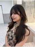 ベージュカラー/透明感カラー/レイヤーカット/韓国ヘア/顔まわり