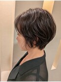 大人のショートボブパーマ