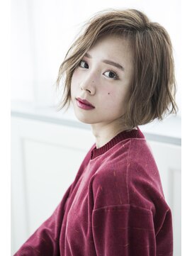 ミエル ヘア 新宿(miel hair) 【mielhair新宿】クラシカルモードショートミルクティーカラー♪