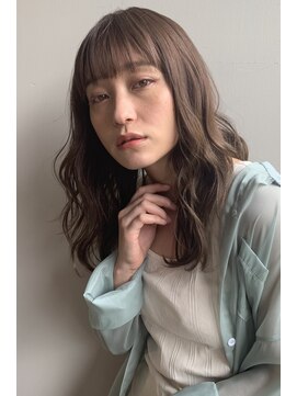 ブラウヘアアンドケア(care) ふんわりセミロングandヌーディーベージュ