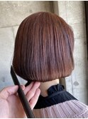 ナチュラルオレンジブラウンボブ内巻き20代30代