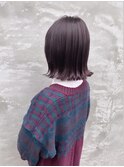 切りっぱなしボブ×ラベンダーカラー