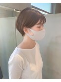 丸みショート×アッシュベージュ