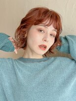 ルル 表参道(lulu.)&nbsp;暖色カラー/暖色/オレンジ/ピンク/ボブ/重めカット