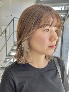 ヘアー アイス 御器所本店(HAIR ICI) 透け感春夏イヤリングカラー グレージュくすみカラー