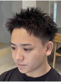 福岡大名メンズパーマスパイキーショートスパイラルパーマ30代