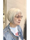 クラシカルボブ 白髪 前下がりボブ