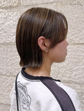 ハピネス 河原町店(Happiness) ハイライトカラー　ぱっつんボブ　京都美容室　進詩織