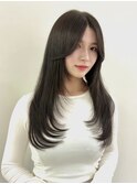 横浜ミディアムウルフレイヤーロングハッシュカットくびれヘア