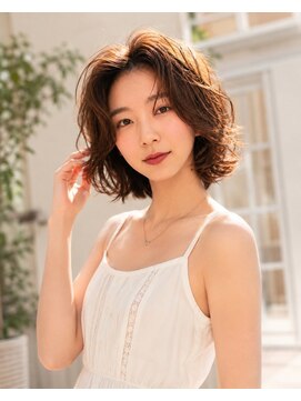 ノラ シブヤ(NORA) 小顔ミディアムパーマミディアムデジタルパーマボブパーマ前髪