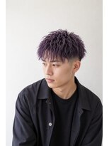 アーダーヘアサロン 武生店(ADER HAIR SALON)&nbsp;メンズ個性派パープルスパイラルパーマ×フェードショート