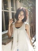 大人かわいいセンターパートボブ