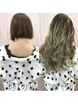 あるじゃんすー 横浜店&nbsp;アッシュ×ベージュ#シールエクステ#フリンジウェーブ#横浜