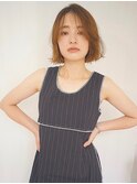 【PearL】シースルーバング×外ハネ小顔ボブ/ハイトーンカラー