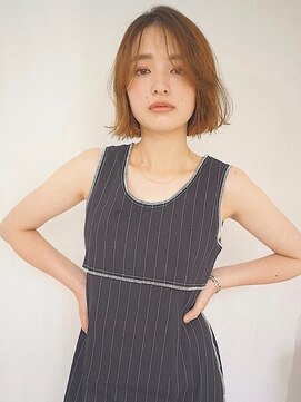 パール(PearL) 【PearL】シースルーバング×外ハネ小顔ボブ/ハイトーンカラー