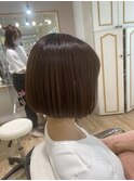 丸みボブ 大人ショートボブ ワンカールパーマ
