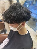 メンズハイスパイラルパーマ×マッシュ