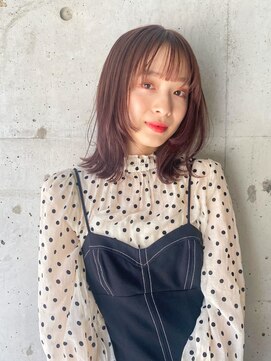 エミュ 天文館店(eMu) 顔周りレイヤーとラベンダーブラウン